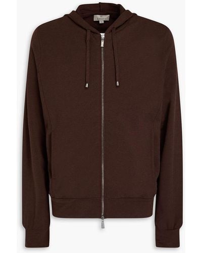 Canali French Terry Hooded Jacket - Brown