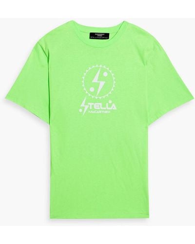 Stella McCartney T-shirt aus baumwoll-jersey mit print - Grün