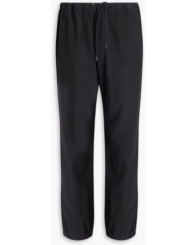 James Perse Stretch-cotton-twill Drawstring Trousers - Black