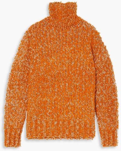 Acne Studios Oversized Wool-blend Bouclé Turtleneck Jumper - Orange
