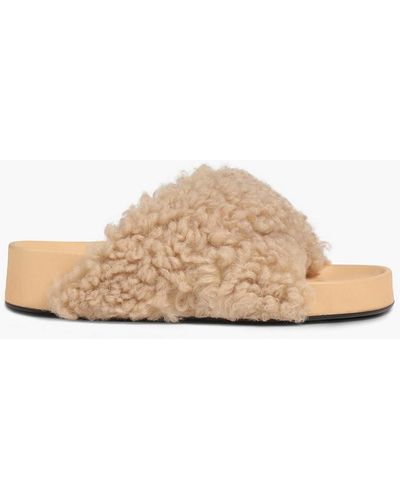 Atp Atelier Urbino Shearling Slides - Natural