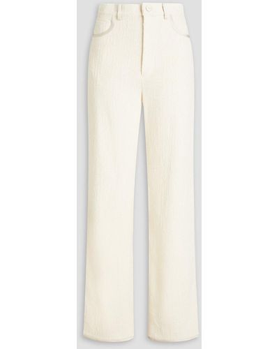 Nanushka Alyna Cotton-blend Tweed Straight-leg Trousers - White