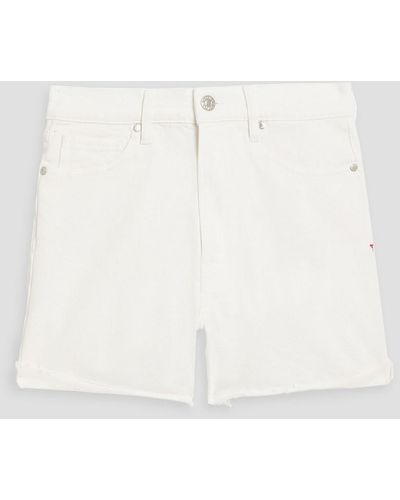 Tomorrow Denim Brown Denim Shorts - White