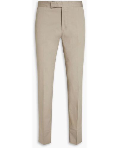 Zegna Slim-fit Cotton-blend Twill Suit Pants - Natural