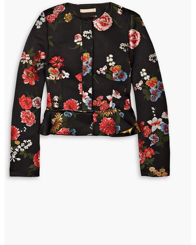 Brock Collection Talia Cotton-blend Floral-jacquard Jacket - Black