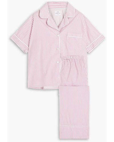 Morgan Lane Harley Melissa Striped Organic Cotton Pyjama Set - Pink
