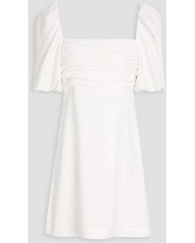 Cinq À Sept Odele Cutout Gathered Crepe Mini Dress - White