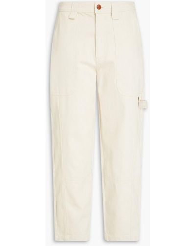 Alex Mill Phoebe Cropped High-rise Tapered Jeans - White