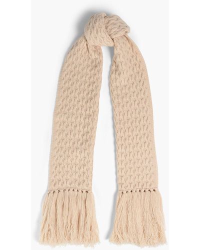 Zimmermann Cable-knit Wool And Cashmere-blend Scarf - Natural