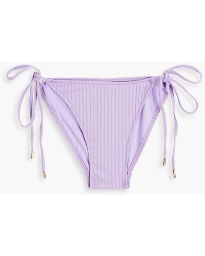 Melissa Odabash Miami Ribbed Low-rise Bikini Briefs - Purple