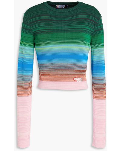 Missoni Embroidered Space-dyed Cotton-blend Jumper - Green