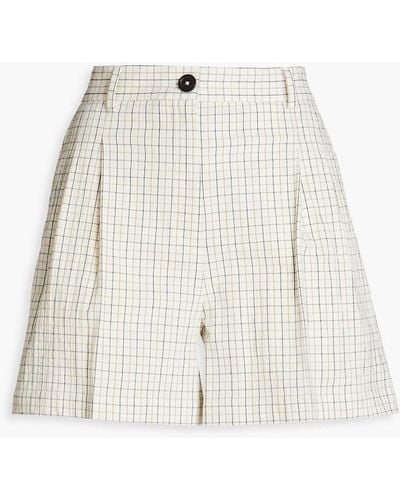 Paul Smith Checked Cotton-blend Seersucker Shorts - White