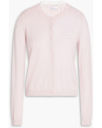 RED Valentino Embroidered Wool And Cashmere-blend Jumper - Pink