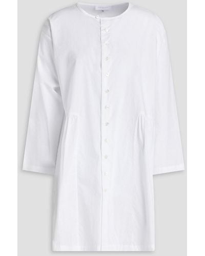 Eskandar Gathered Cotton-poplin Shirt - White