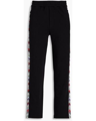 Missoni Crochet-trimmed French Cotton-terry Joggers - Black