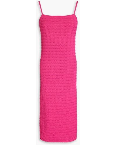 Adam Lippes Pointelle-knit Midi Dress - Pink