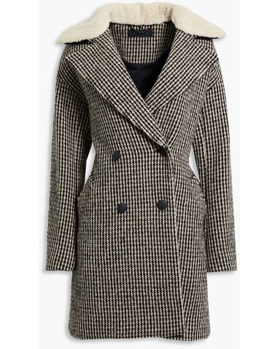 Rag & Bone Mina Double-breasted Houndstooth Wool-blend Tweed Coat - Black