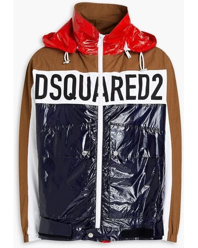 DSquared² Panelled Color-block Logo-print Shell Jacket - Blue