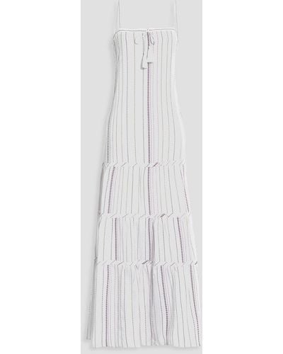 ViX Fran Embroidered Cotton-voile Maxi Dress - White