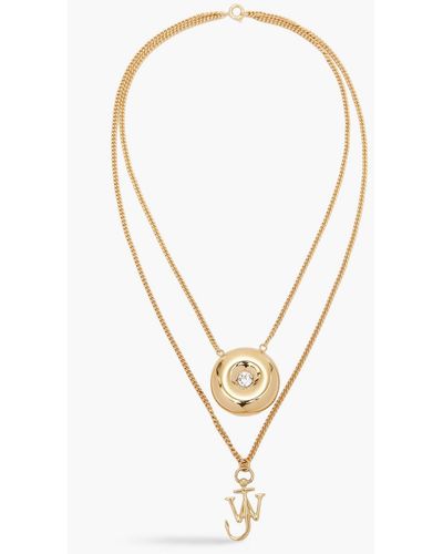 JW Anderson Gold-tone Crystal Necklace - White