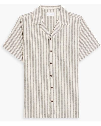 Onia Striped Linen-blend Shirt - White