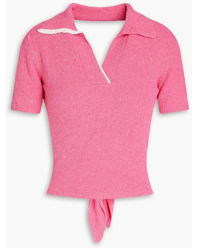Jacquemus Bagnu Open-back Cotton-blend Terry Polo Shirt - Pink