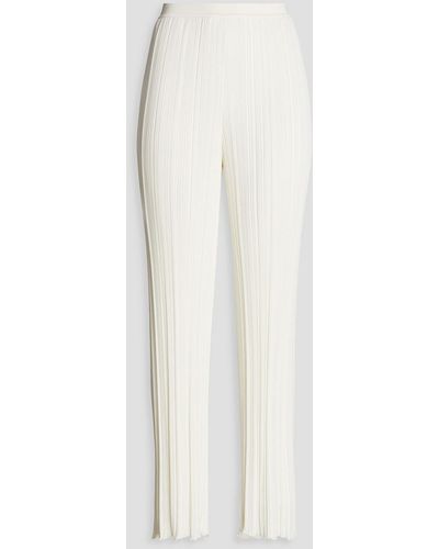 Gentry Portofino Ribbed-knit Straight-leg Pants - White