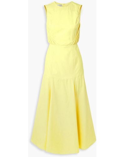 Renaissance Renaissance The Vanguard Ono Gathered Cotton-blend Poplin Maxi Dress - Yellow