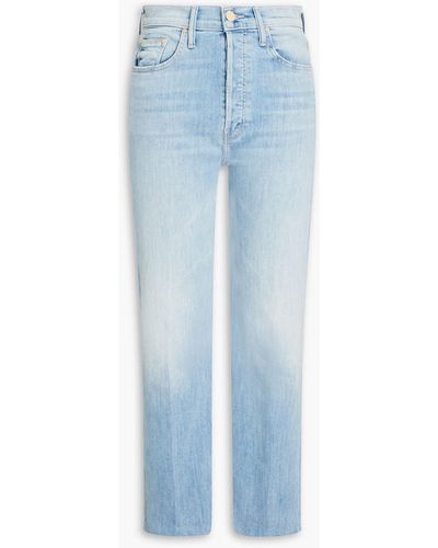 Mother The Tripper Ankle Cropped High-rise Bootcut Jeans - Blue
