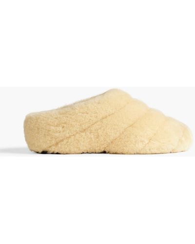 Proenza Schouler Boyd Quilted Shearling Slippers - Natural