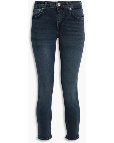 Rag & Bone Cate Faded Mid-rise Skinny Jeans - Blue