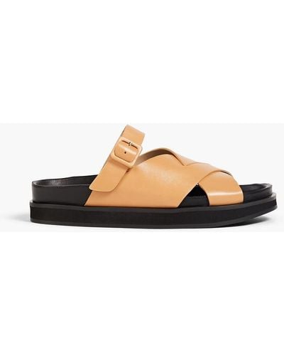 Wandler Kate Leather Sandals - Natural