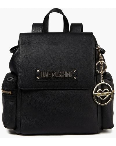 Love Moschino Textured-leather Backpack - Black