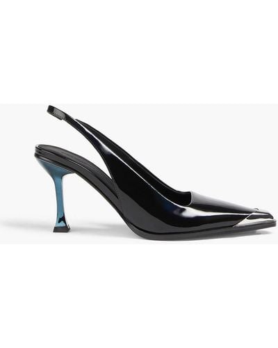 Stine Goya Eiffel Patent-leather Slingback Court Shoes - Black