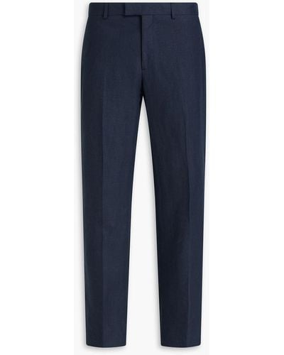 Sandro Slim-fit Linen Suit Trousers - Blue