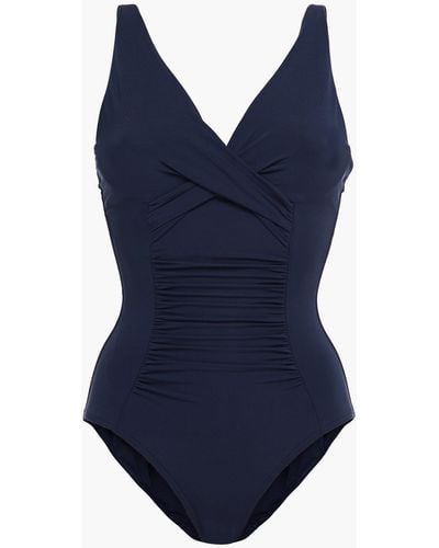 Jets by Jessika Allen Jetset Crossover Ruched Swimsuit - Blue