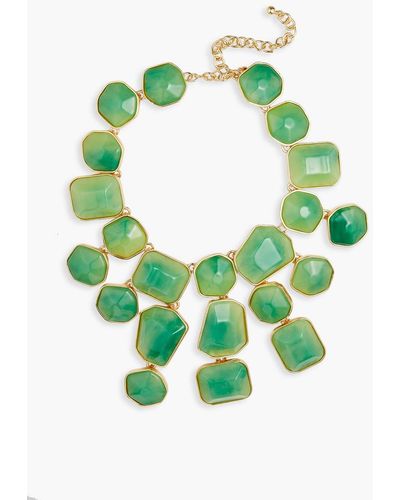 Kenneth Jay Lane Gold-tone Crystal Necklace - Green