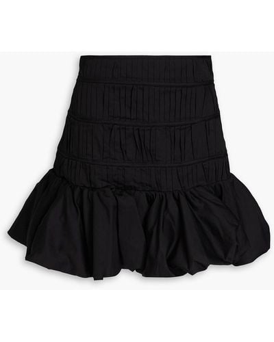 Aje. La Vie Pleated Cotton-poplin Mini Skirt - Black