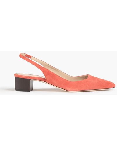 Theory Suede Slingback Court Shoes - Orange