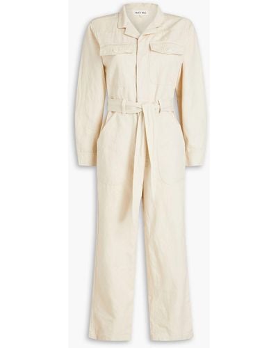 Alex Mill Mel Slub Cotton And Linen-blend Twill Jumpsuit - Natural