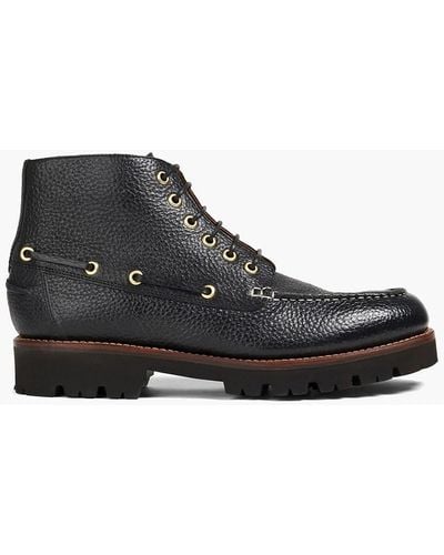Grenson Easton Textured-leather Desert Boots - Black
