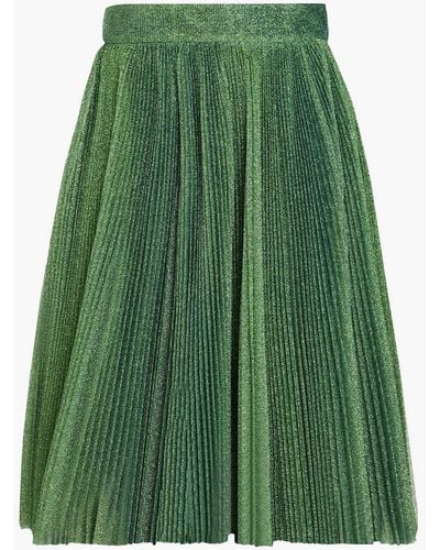 Dolce & Gabbana Pleated Metallic Tulle Skirt - Green
