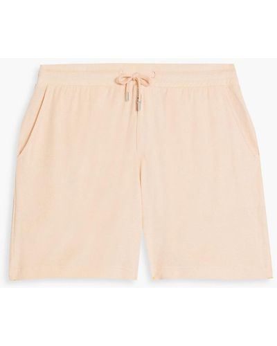Frescobol Carioca Augusto Cotton, Lyocell And Linen-blend Terry Drawstring Shorts - Natural