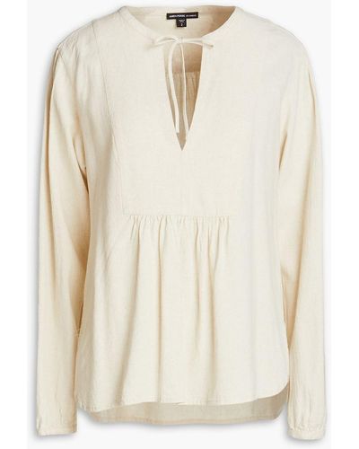 James Perse Gathered Crepe Blouse - White
