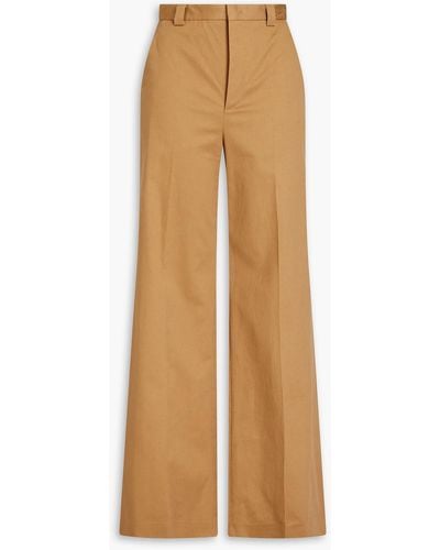 RED Valentino Stretch-cotton Twill Wide-leg Pants - Natural