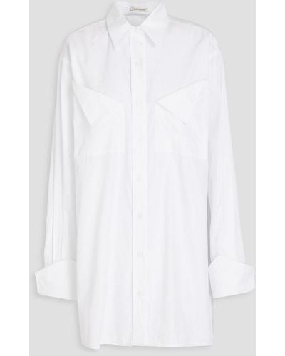 Emilia Wickstead Hemd aus baumwollpopeline mit überschlag - Weiß