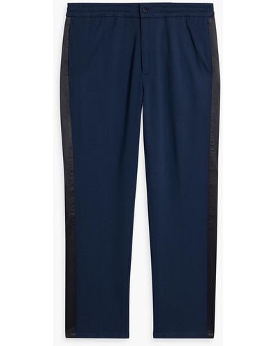 Dunhill Satin-trimmed Jersey Pants - Blue