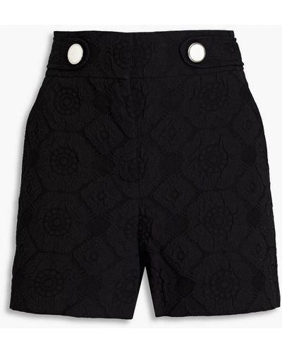 Boutique Moschino Embossed Cotton-blend Shorts - Black