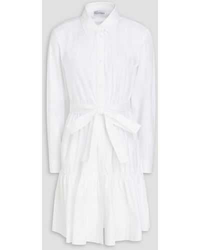 RED Valentino Stretch Cotton-blend Mini Shirt Dress - White