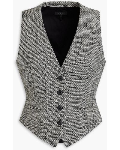 Rag & Bone Priya Twill-paneled Cotton-blend Tweed Vest - Black